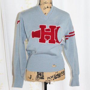 Vintage 1949 Kandel H Cheer Megaphone Wool Pullover Letterman Sweater Women's S
